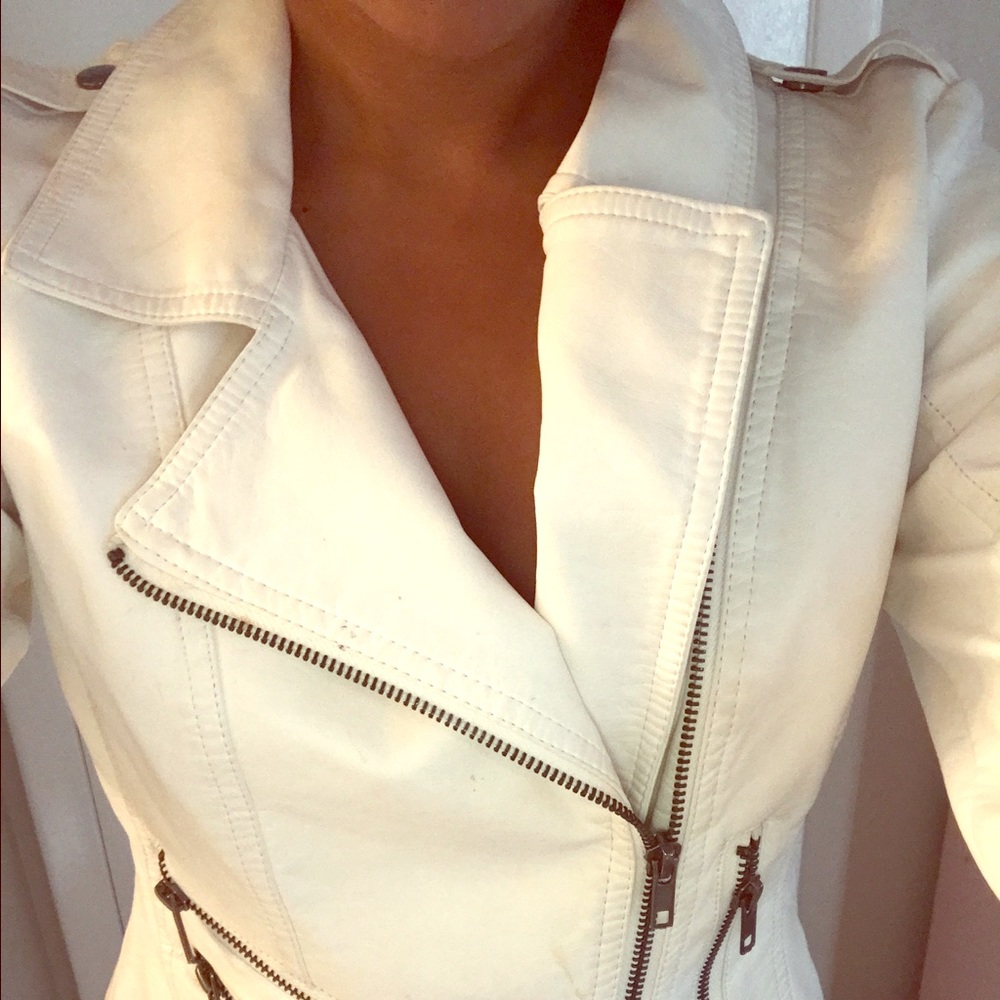 White faux leather Jacket