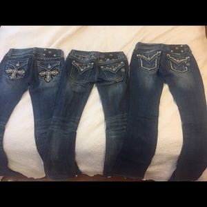Miss Me jeans size 25 boot cut- 3 pairs