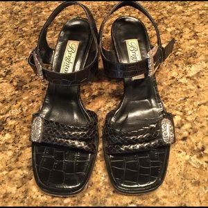 Brighton Black Leather Sandals 7M