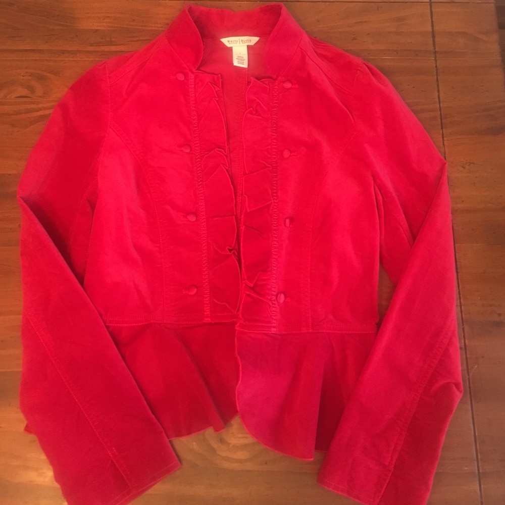 WHBM red velvet size 6 blazer/coat