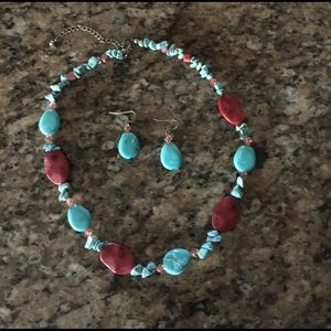 Turquoise Necklace and Earring Set
