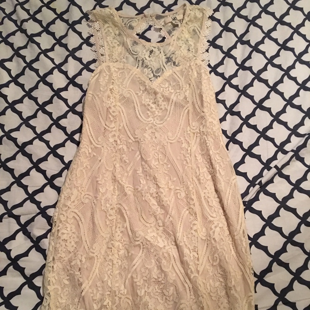 Lace cream colored dress