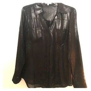 Black Shear Button Up
