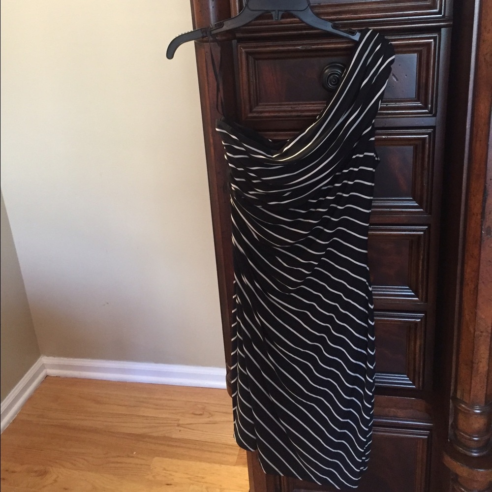 Ralph Lauren One Shoulder Stripe Dress