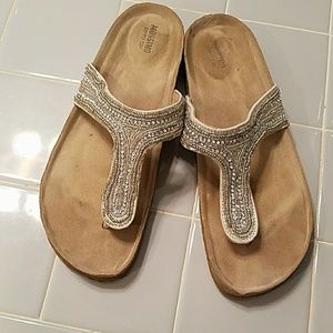 Sequin thong sandal.
