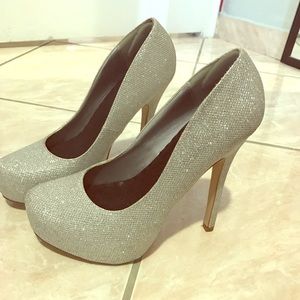 Silver high heels