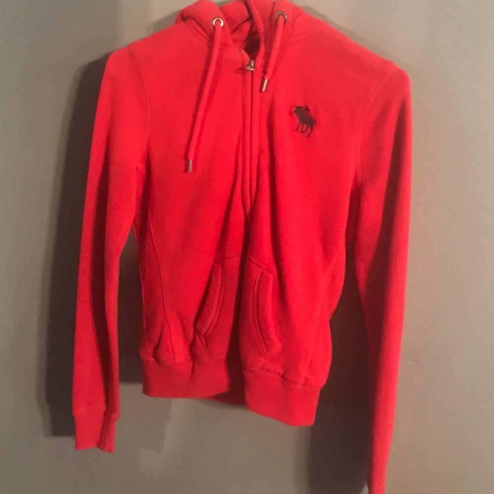 Abercrombie and fitch red zip hoodie.