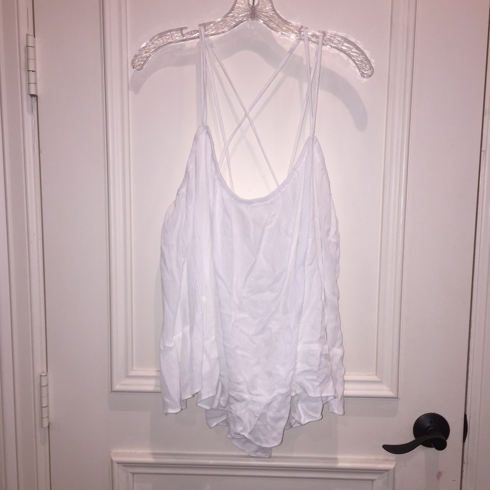 White off the shoulder straps top