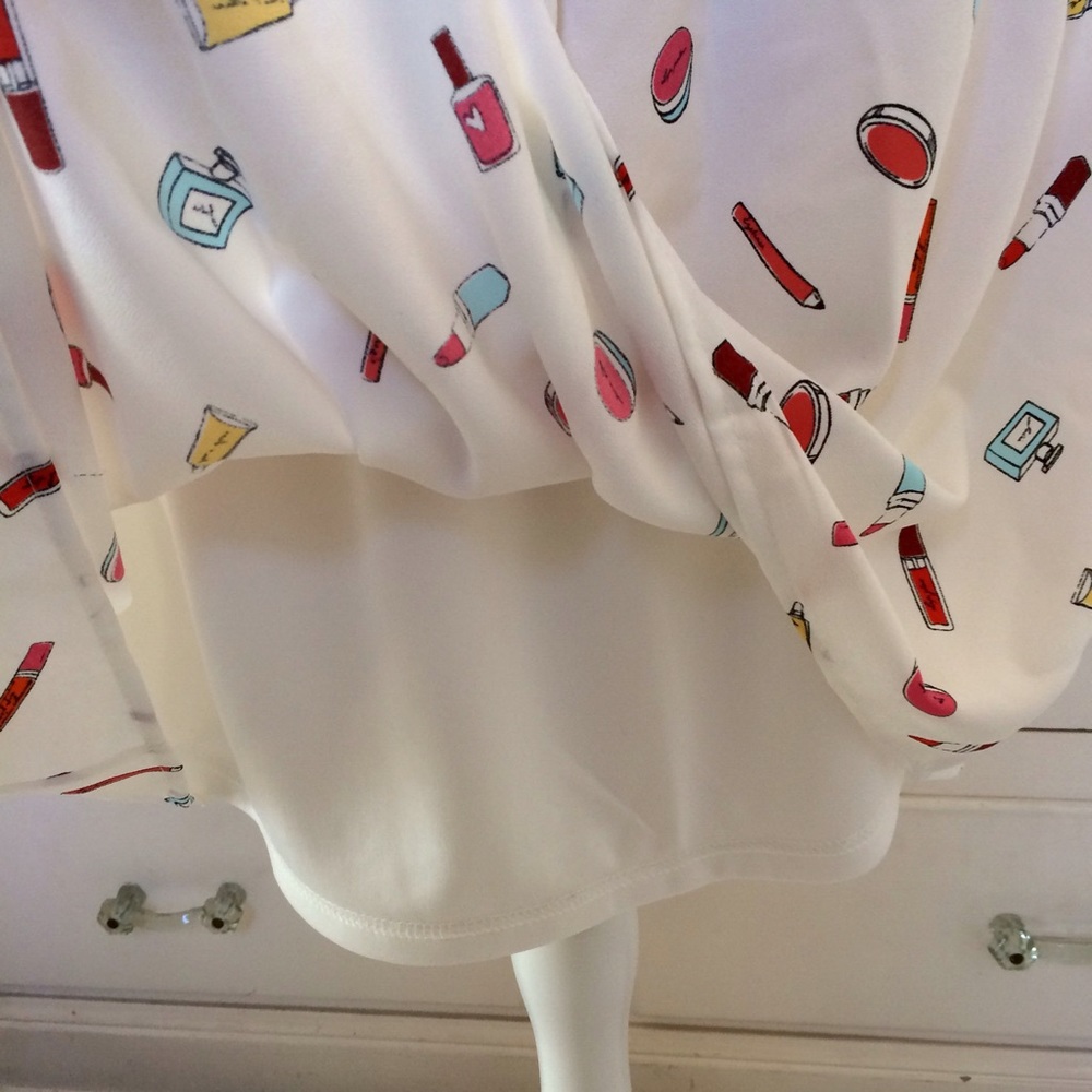 White Make-up Print Skirt New - Picture 5 of 8