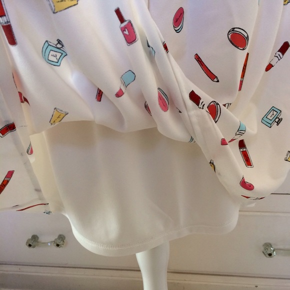 White Make-up Print Skirt New - Picture 5 of 8