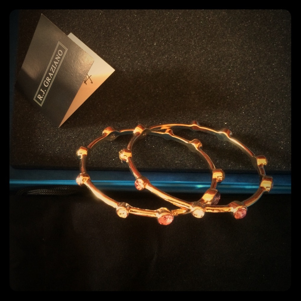 2 Beautiful Designer Rj Graziano Crystal Bracelets