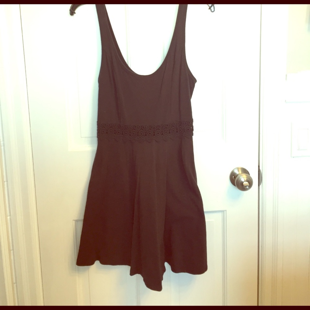 NWOT Hollister Skater Dress with Lace Cutout Black