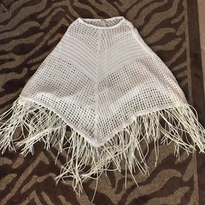 Cotton knit poncho