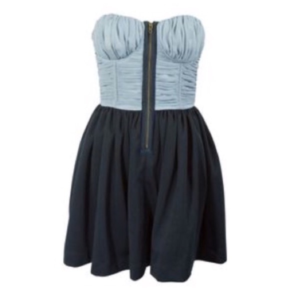 ⚡️SOLD⚡️ LaRok Blue Strapless Bustier Dress - Picture 3 of 6