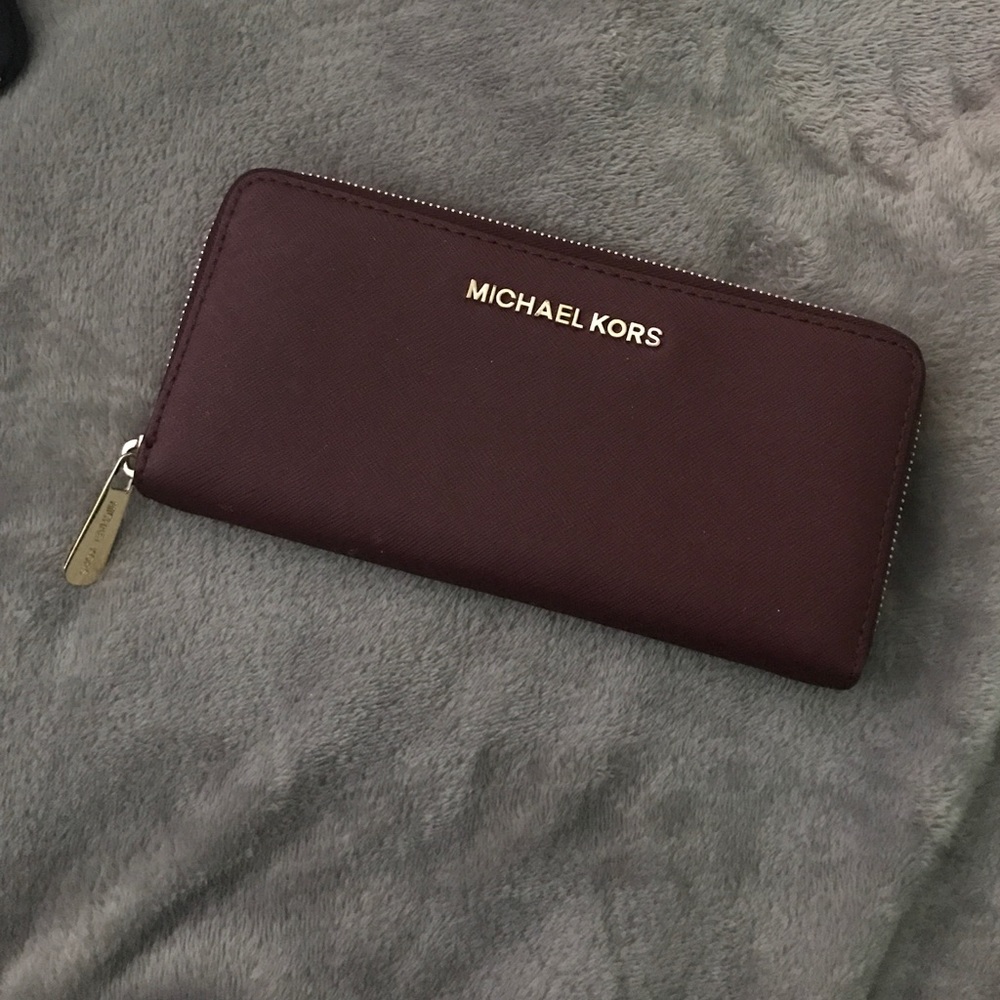 Maroon Michael Kors wallet