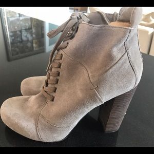 Nine West grey/beige lace up heel/ bootie