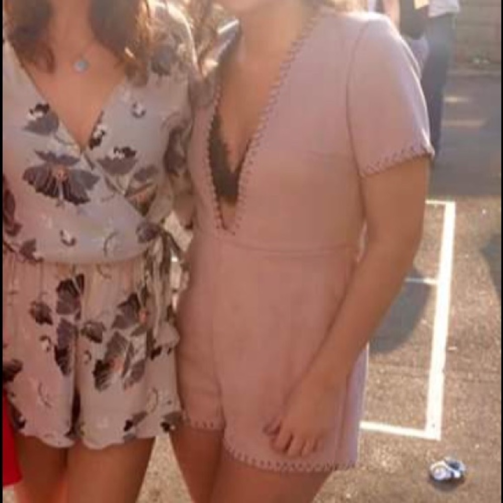 Pinkish/purpley faux suede romper