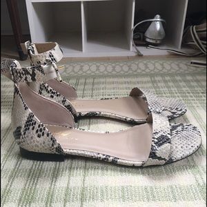 Lord and Taylor FIFTH Snakeskin Two-Strap Sandal