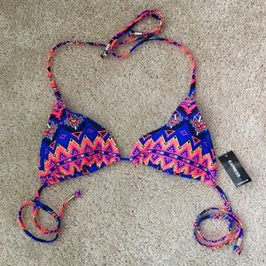 Bright Tribal Print Triangle Bikini Top