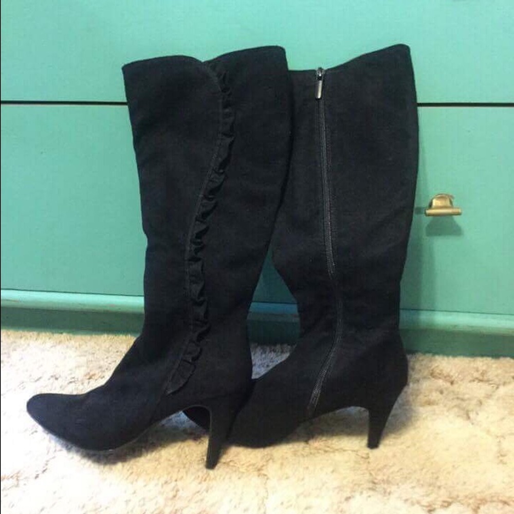 Black high heel boots