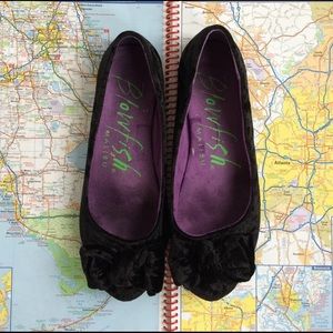 Crushed Velvet Flats with Bows