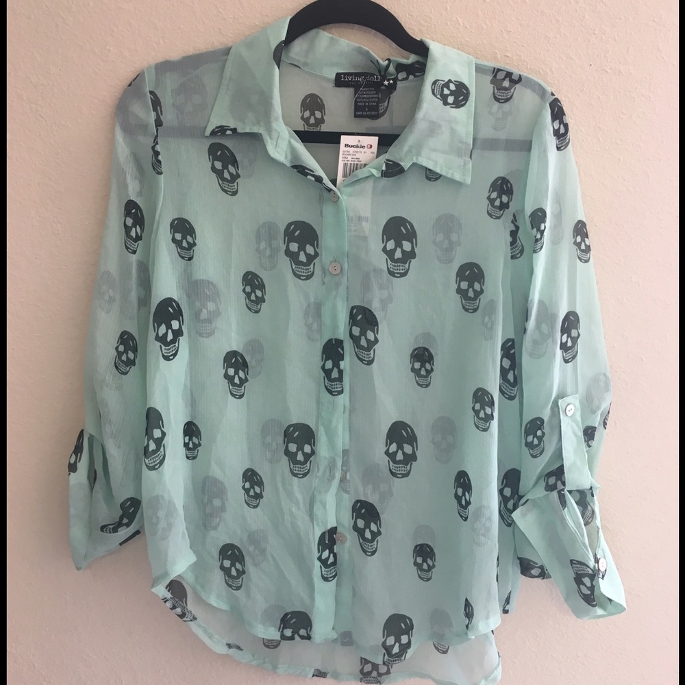Skull Chiffon Shirt