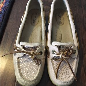 Light pink sperry shoes