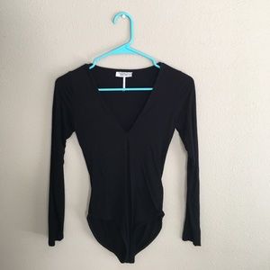 Black V-Neck Bodysuit