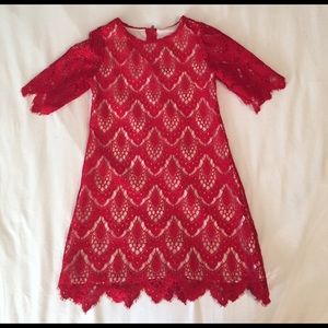 Girls Lace Overlay Dress