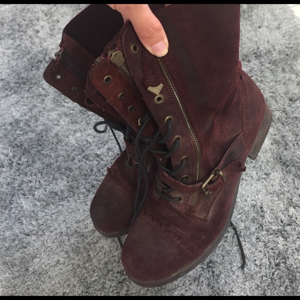 soft leather ankle combat boots