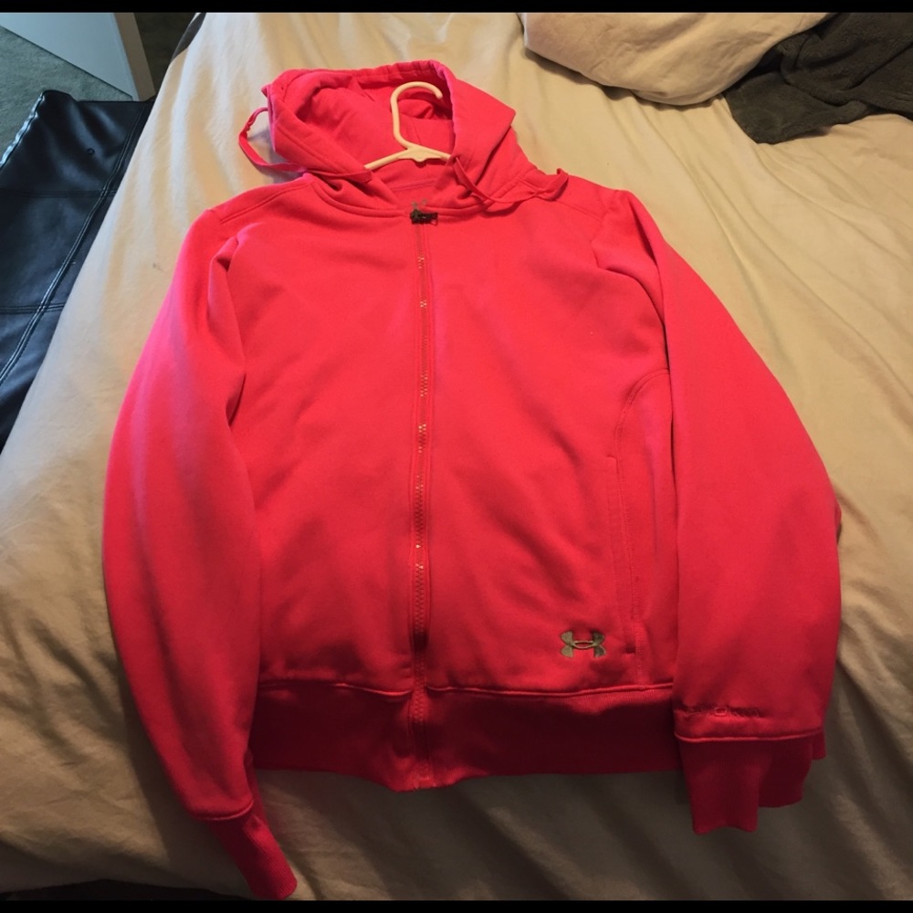 Neon pink zip up sweatshirt