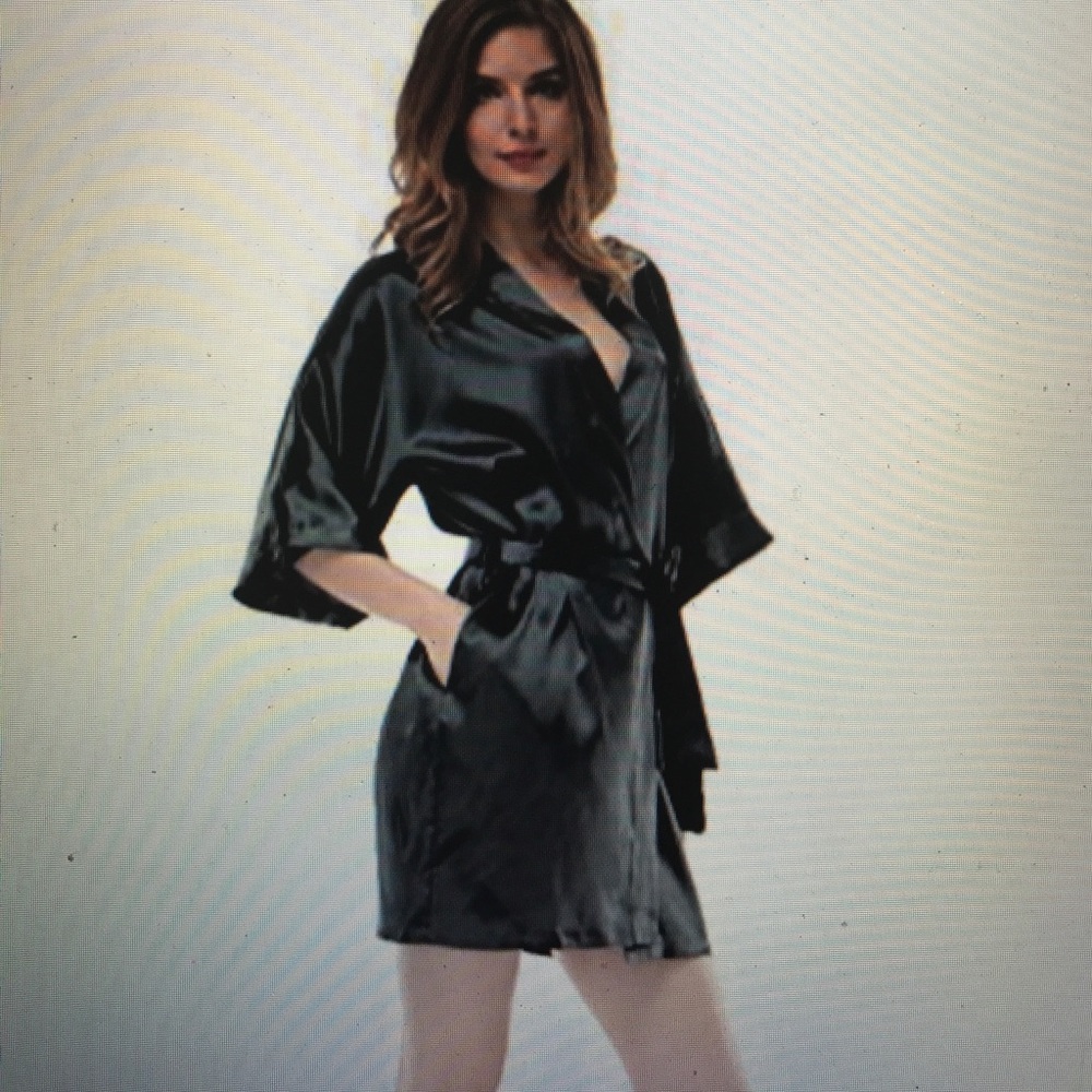 Women's Pure Color Kimono Robe