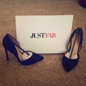JUSTFAB BLACK HEELS/PUMPS SIZE US 5.5/UK 3.5/EU 36