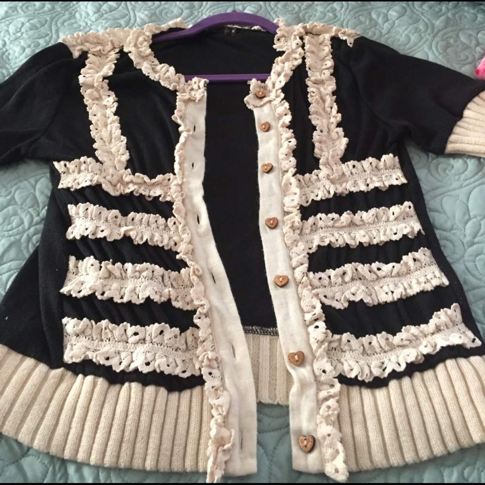 Anthropologie  medium sweater with ruffle details