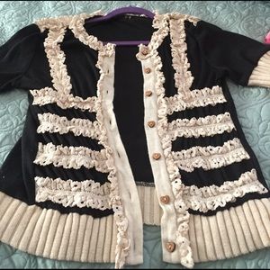 Anthropologie  medium sweater with ruffle details