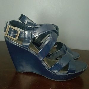 Simply vera wang Navy blue strappy wedge sandal