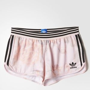 Adidas pastel rose print shorts