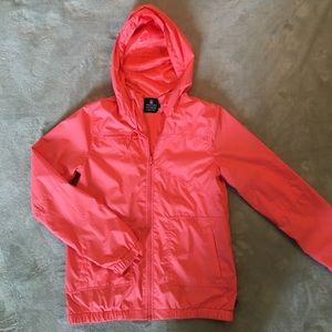 Coral pink volcom wind jacket small