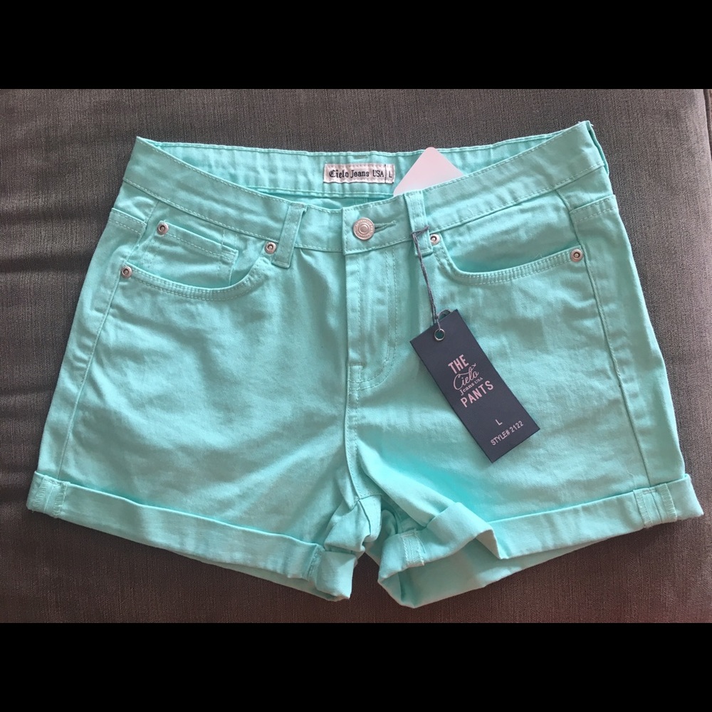 Teal high waisted shorts NWT
