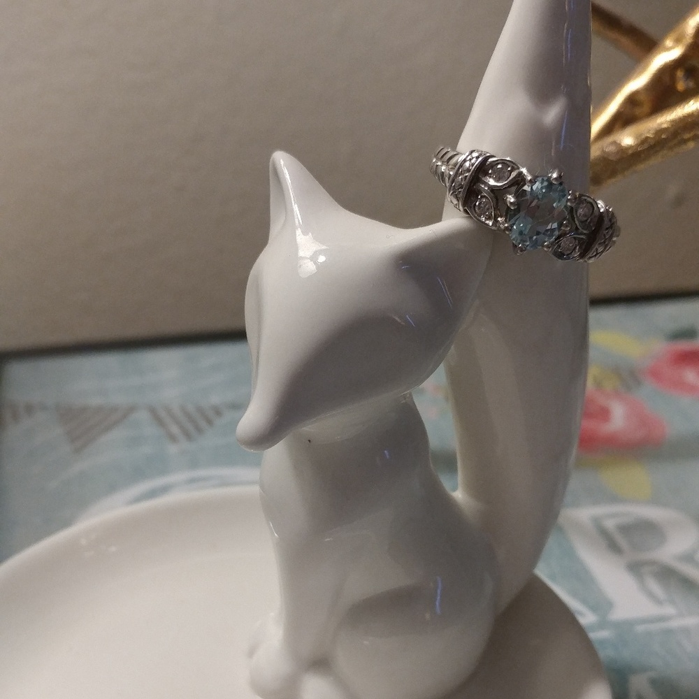 Blue Topaz Sterling Silver Ring
