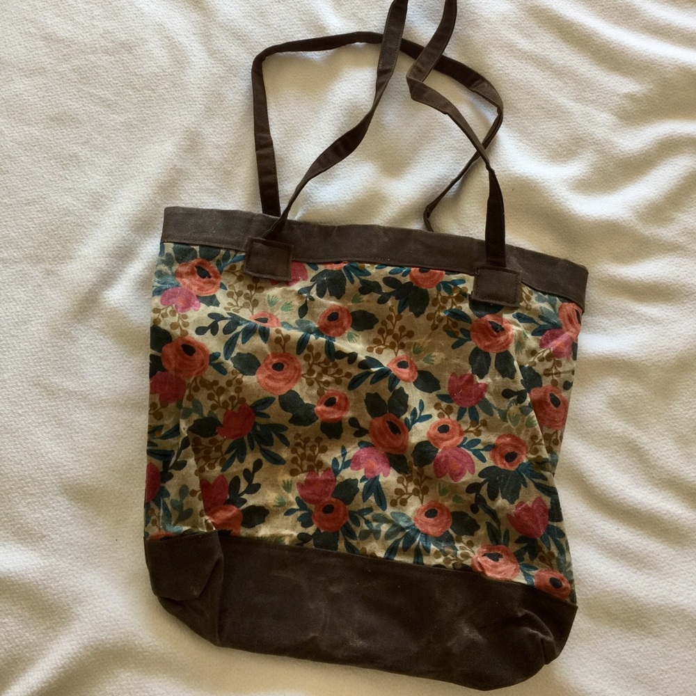 Rifle Paper Co Waxed Canvas Tote