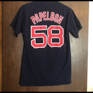 Boston Red Sox #58 Papelbon T-Shirt Size M EUC