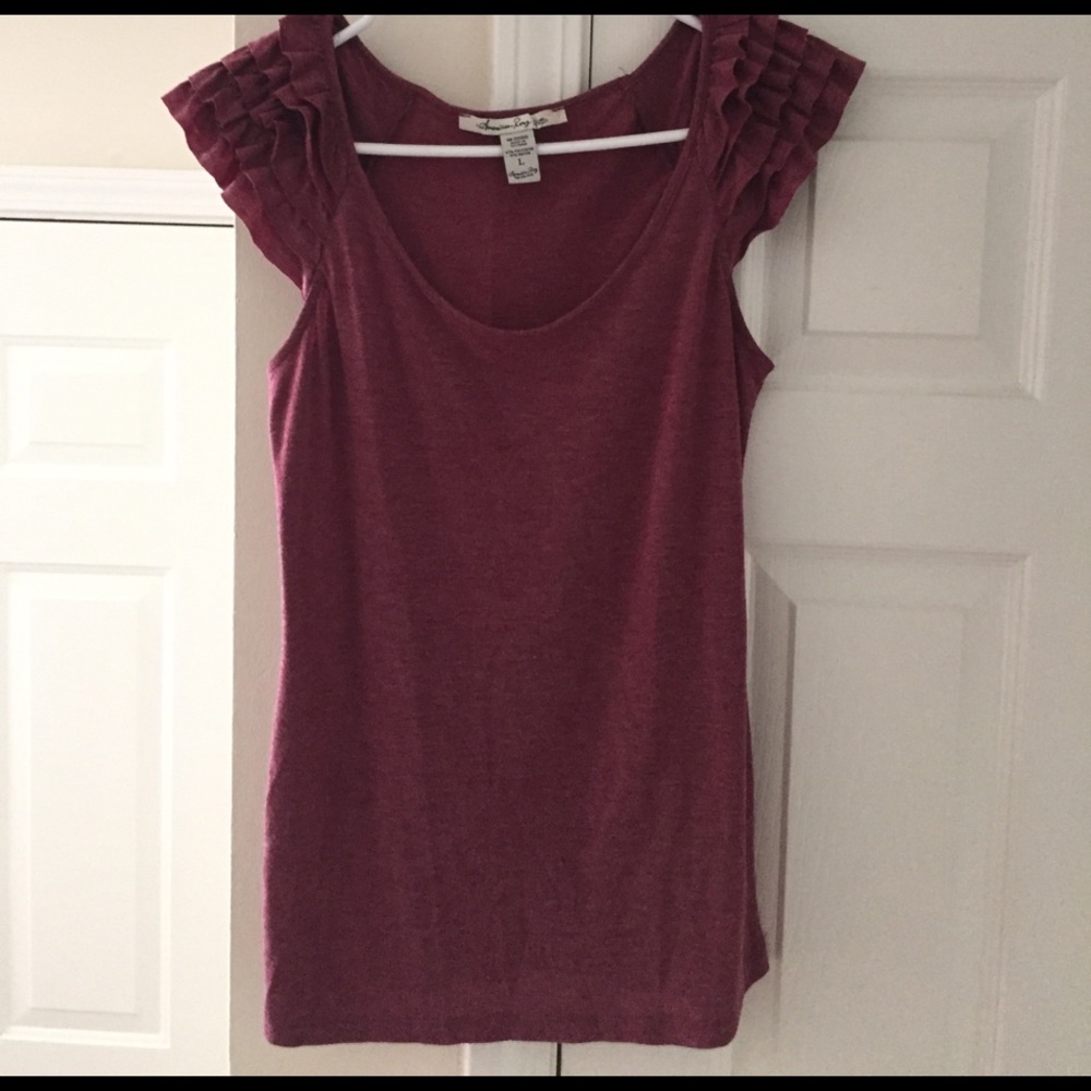 Ruffled short sleeve top