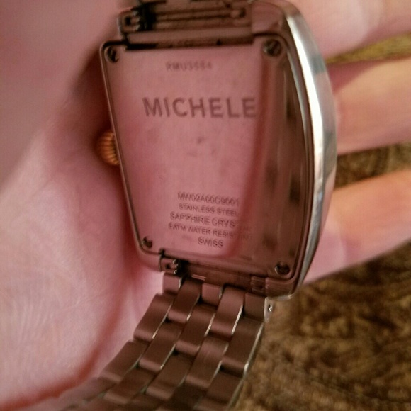 Michele deco watch with two tone band