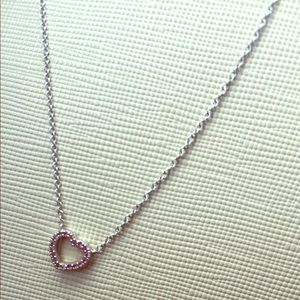 Tiffany co. Mini Pink sapphire heart necklace