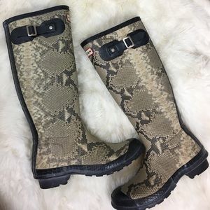 Hunter Tall Rain Boots in Snake Pattern