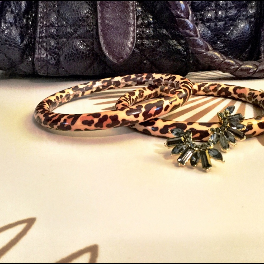 Jeweled earrings.