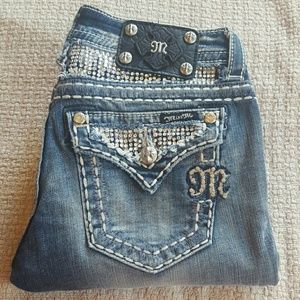 Miss Me Bling Distressed Boot Cut Jeans