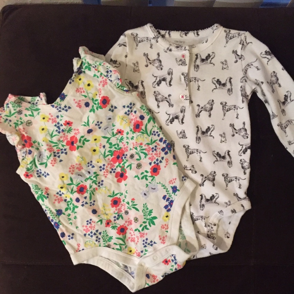 2 onesies baby girl 12 months VGUC