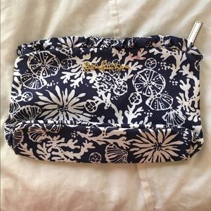 Lilly Pulitzer blue coral makeup bag
